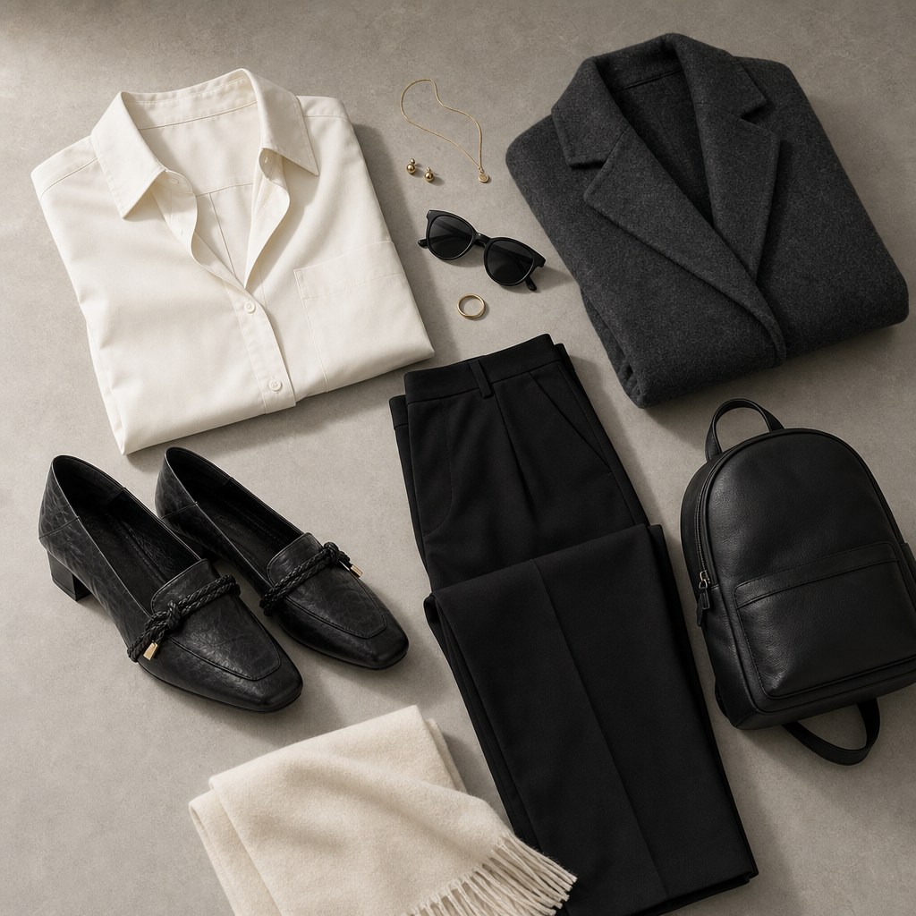 Mustat loafers tasaiset asusteet