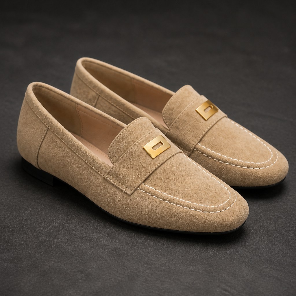Aprikoosi penny loafers tumma pinta