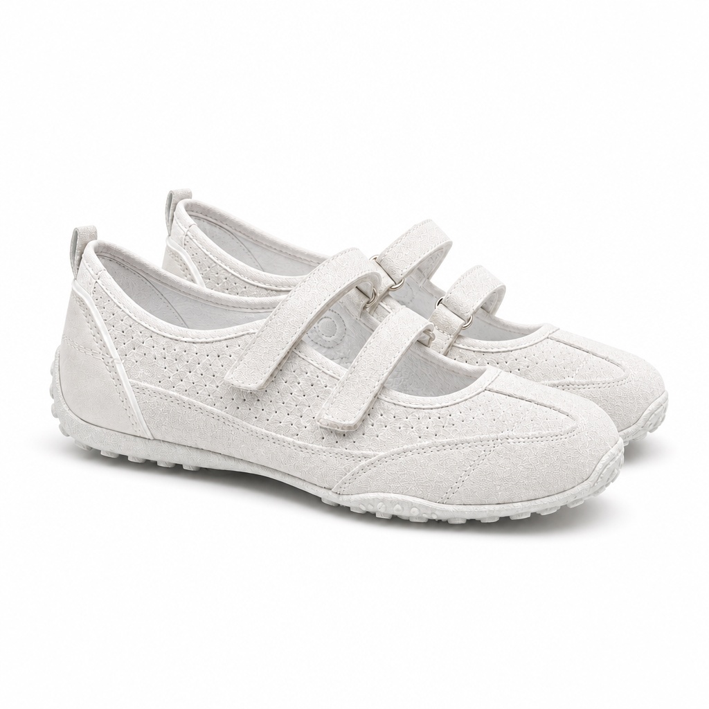 Beige color option of the Velcro casual shoes