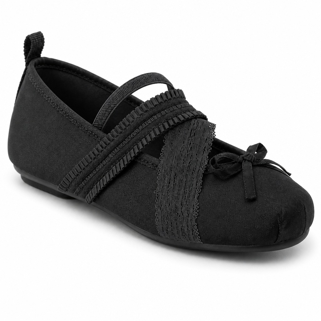 Closer black product view showing the full Mary Jane shoe shape