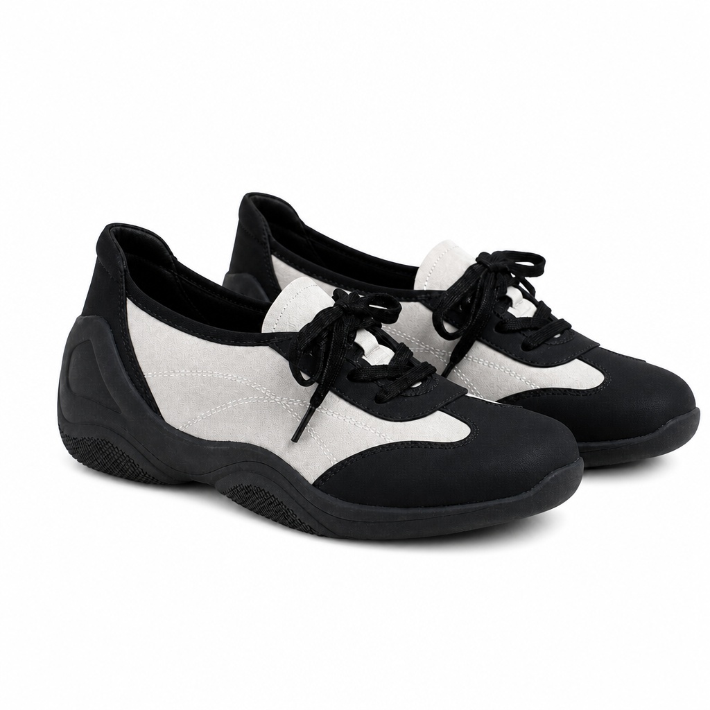 Mustat colorblock kevyet loaferit