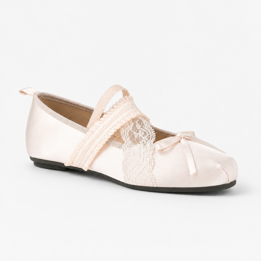 Pink square toe Mary Jane shoe