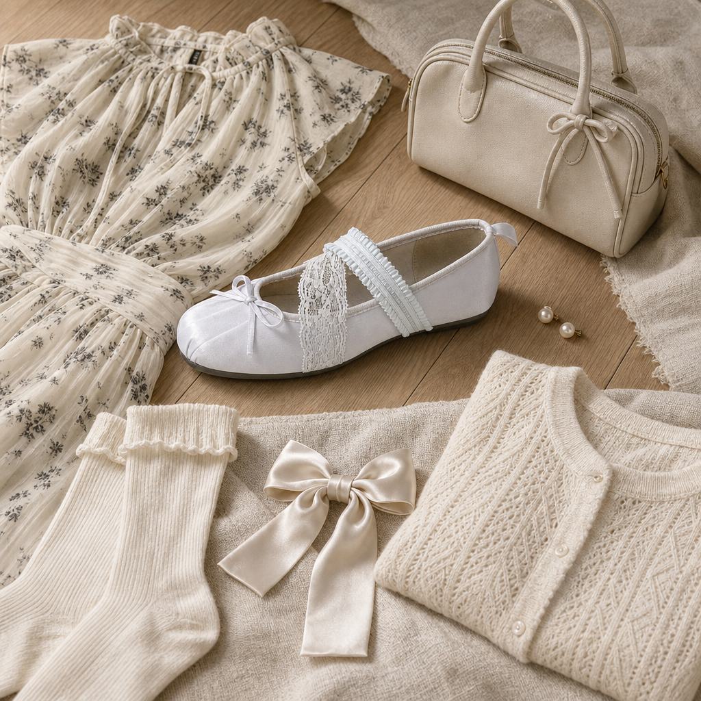 Grey Mary Jane shoe styled with matching accessories