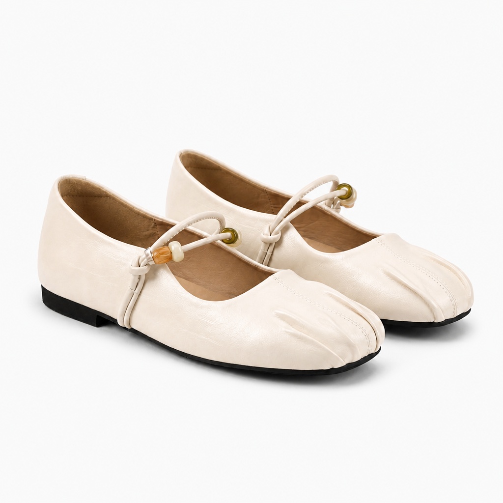 Off-white casual flats on a light background