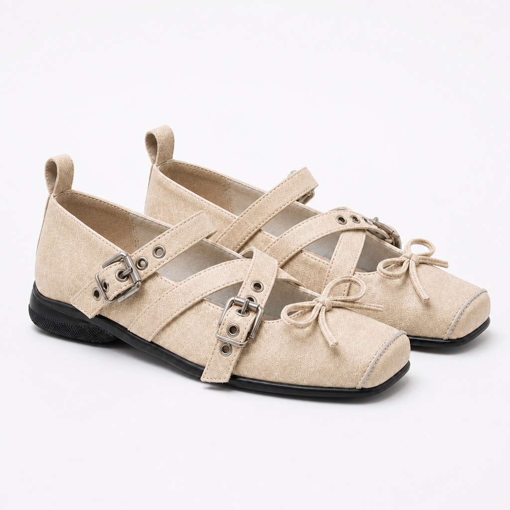 Mary Jane color bianco sporco, versione piatta