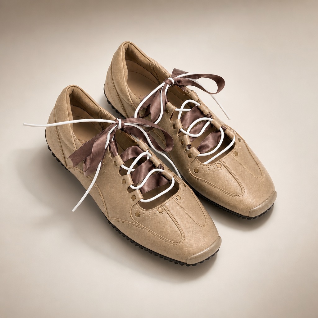 Επιλογή χρώματος sneaker flats σε μεταλλικό χρώμα βερίκοκο