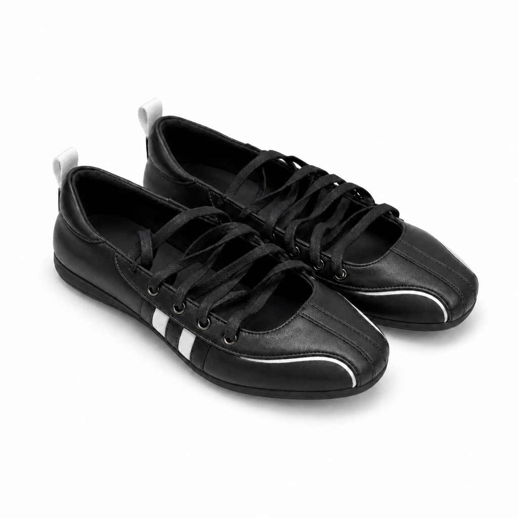Ballerine nere con lacci