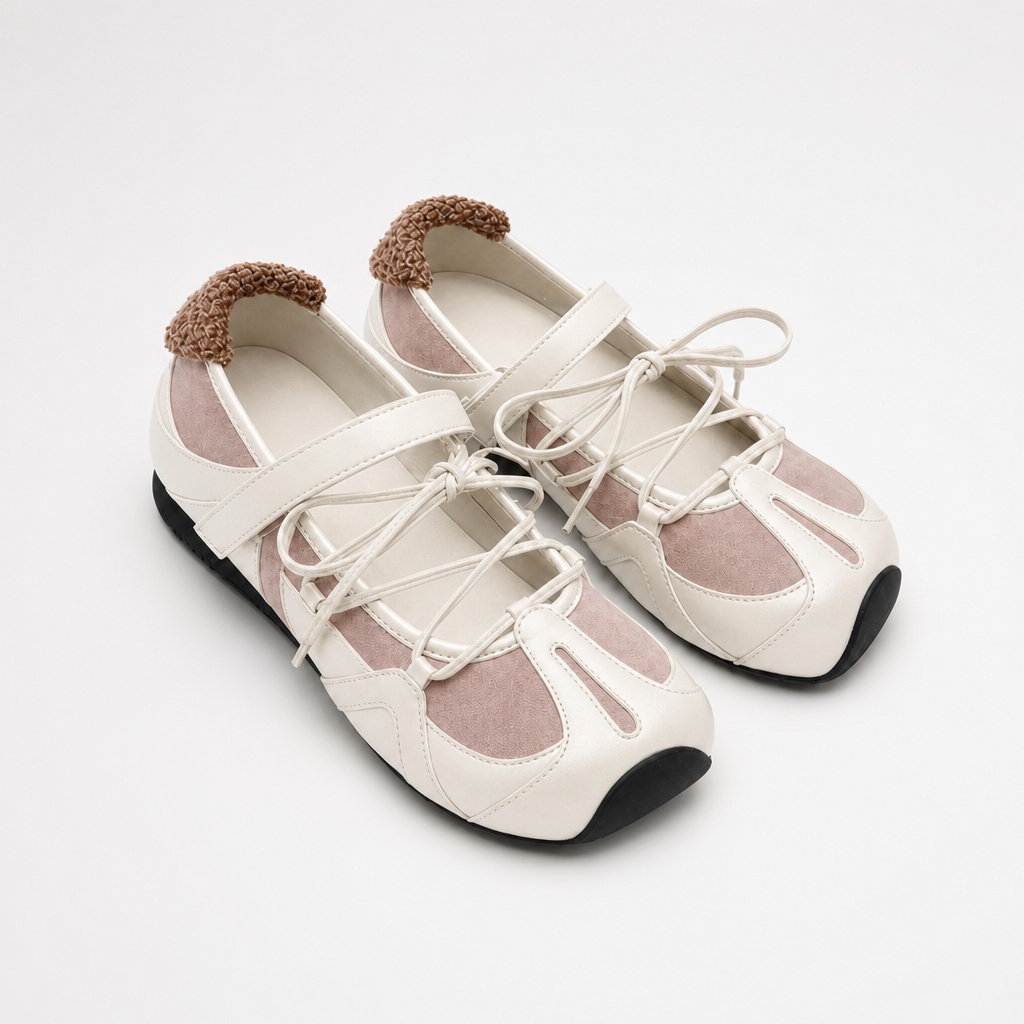Ballerine sportive color bianco sporco (opzione colore)