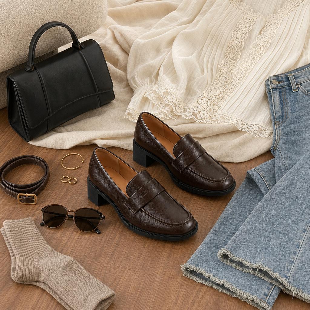 Mocassin marron accessoirisé