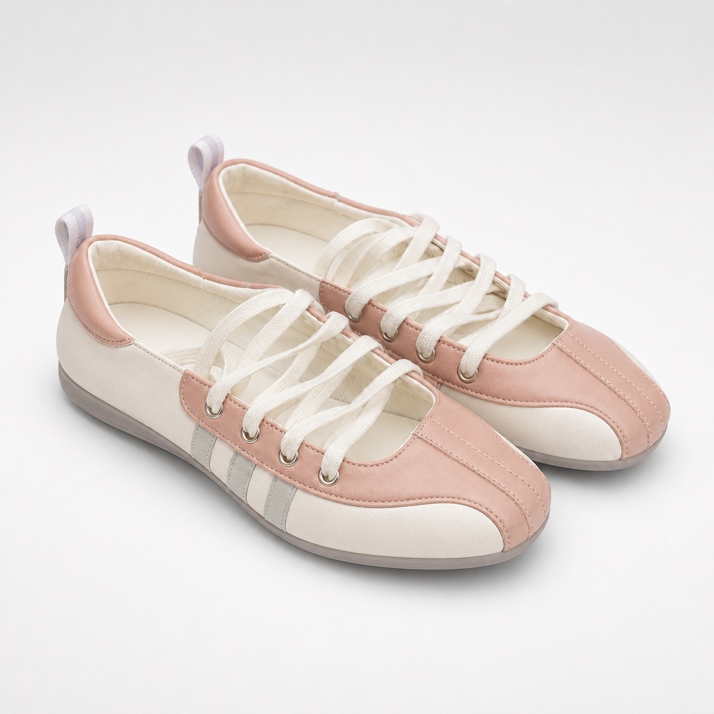 Ballerine rosa con lacci