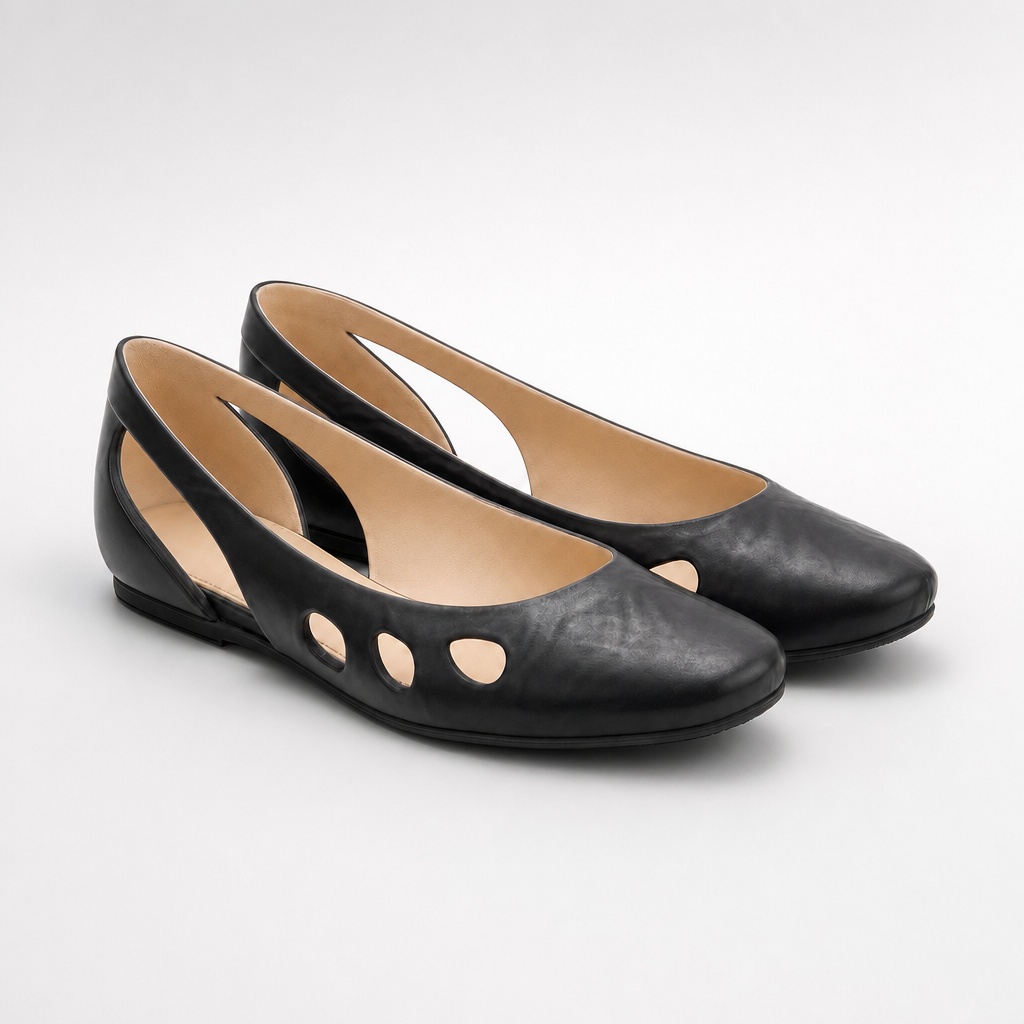 Full pair of black round toe Mary Jane dress shoes on a plain background