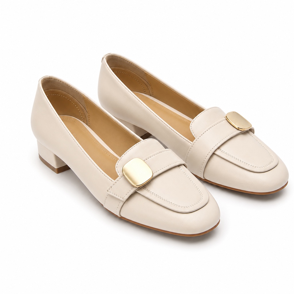 mocassins blancs à escarpins - vue complète du produit