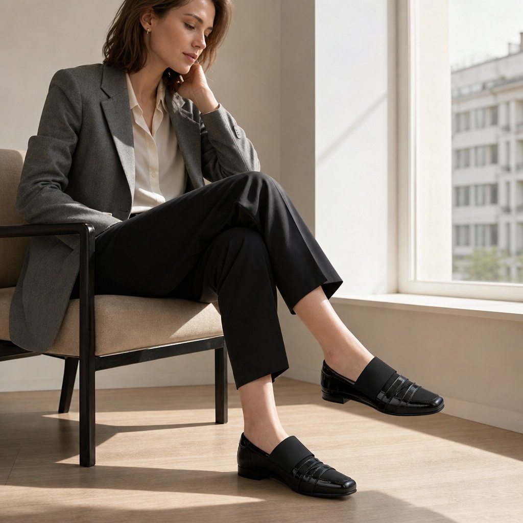 Loafers φορεμένα σε εσωτερικούς χώρους σε μια σκηνή lifestyle