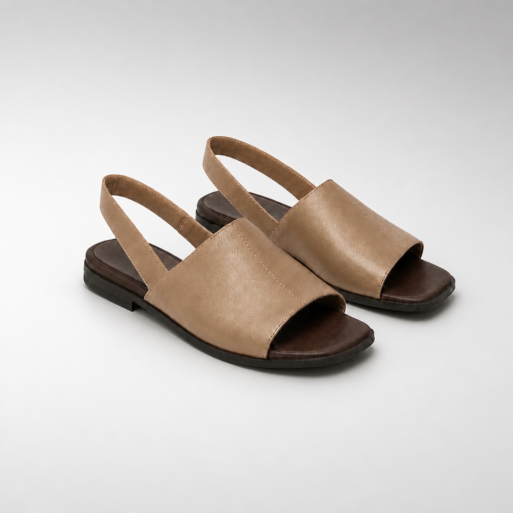 Khaki Roman style flat sandals