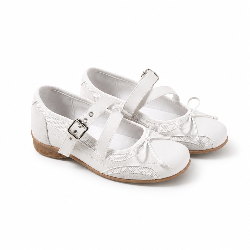 Variante delle ballerine bianche Mary Jane