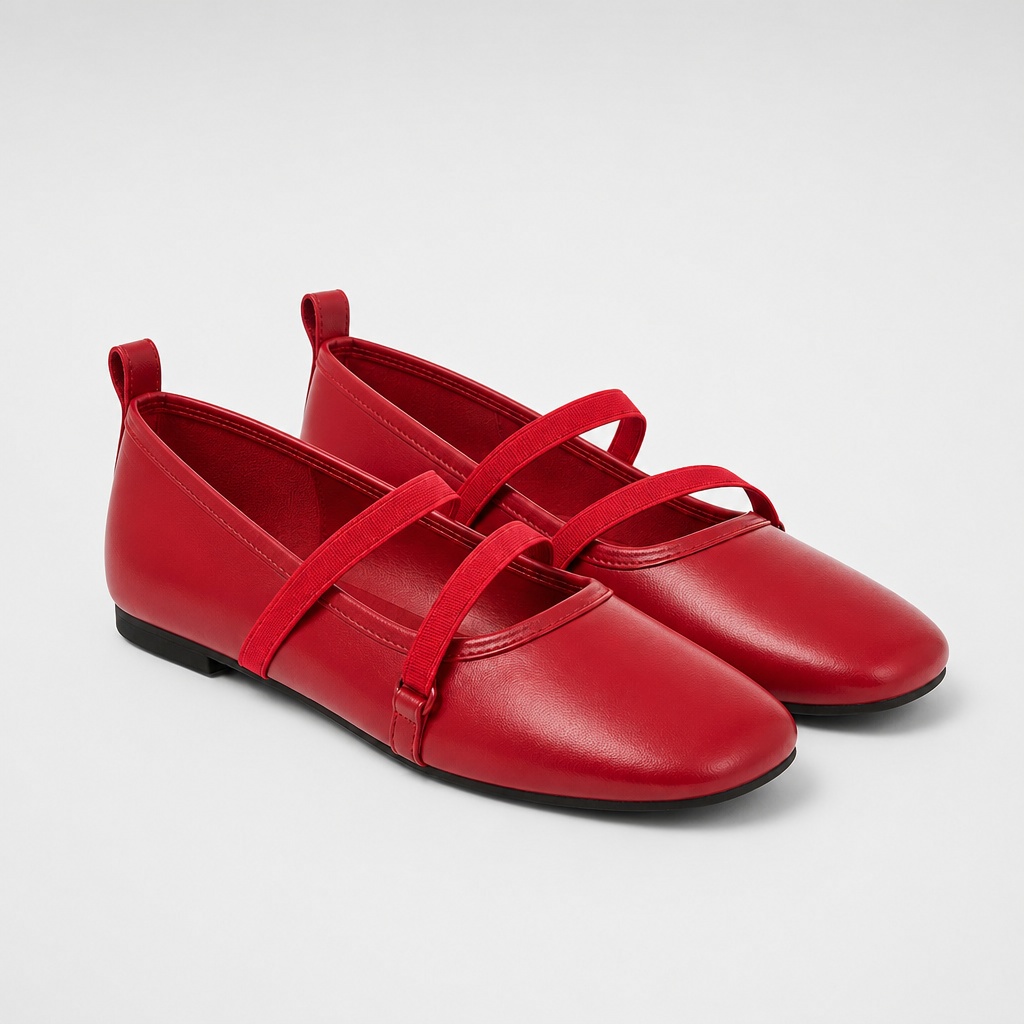 Punaisen ristin hihna Mary Jane flats