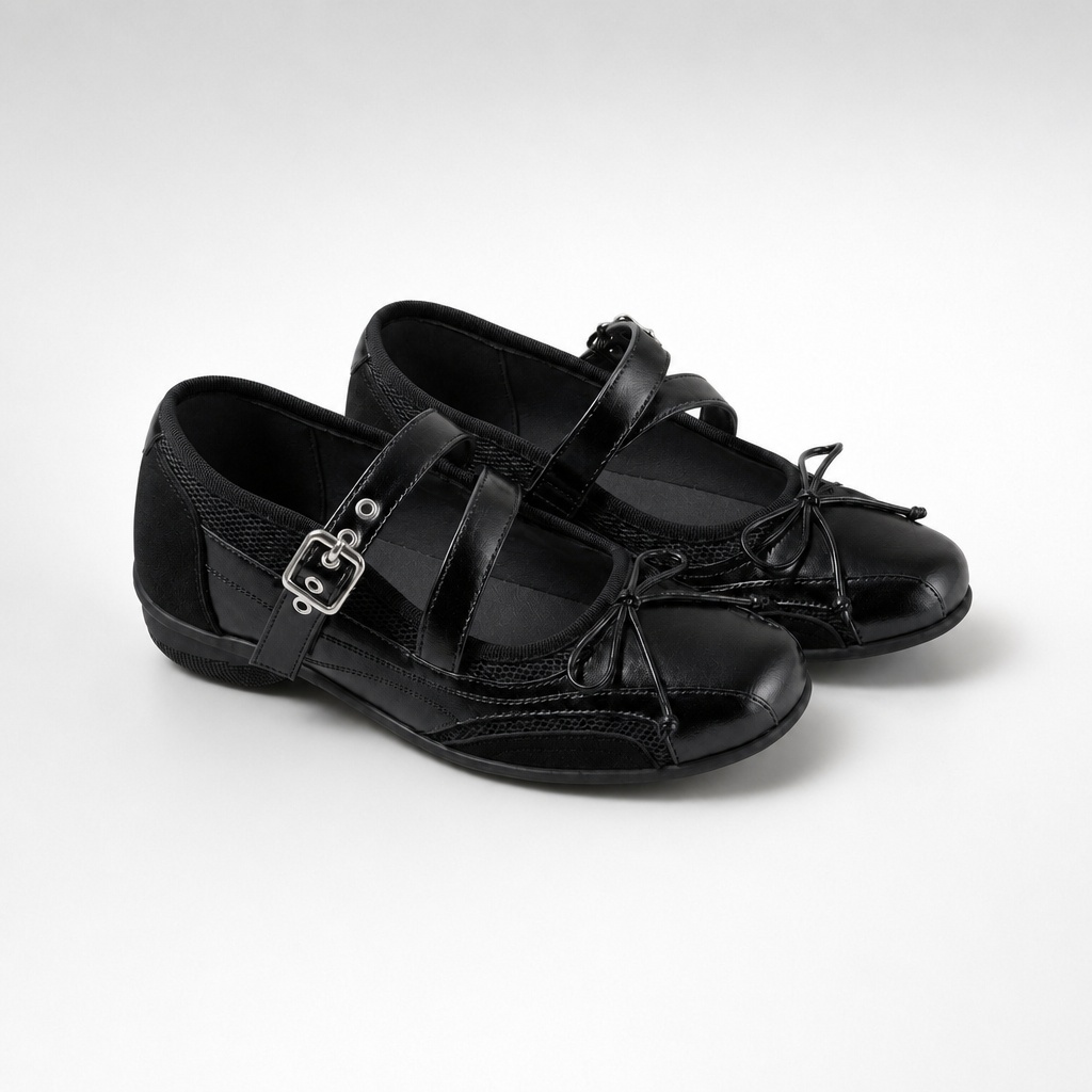 Variante delle ballerine Mary Jane nere