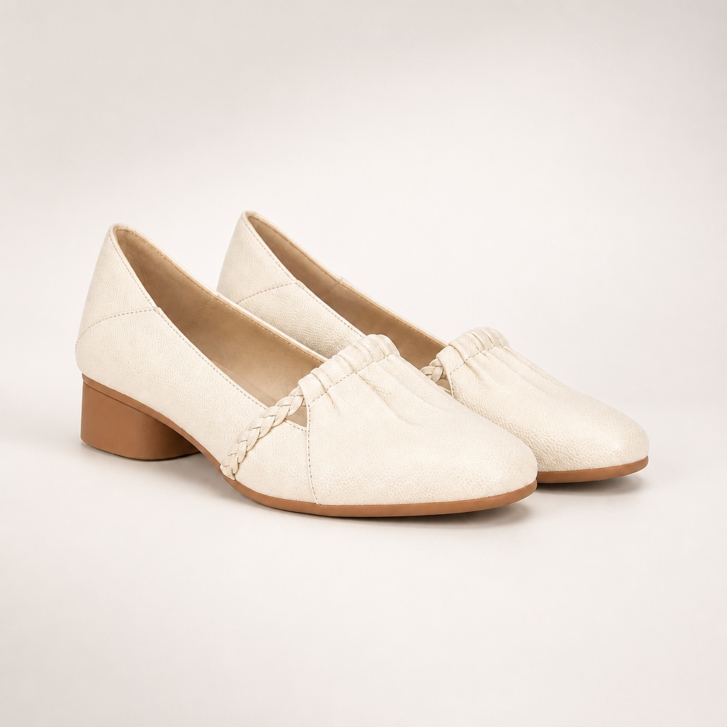 Beige everyday walking loafers on a clean background