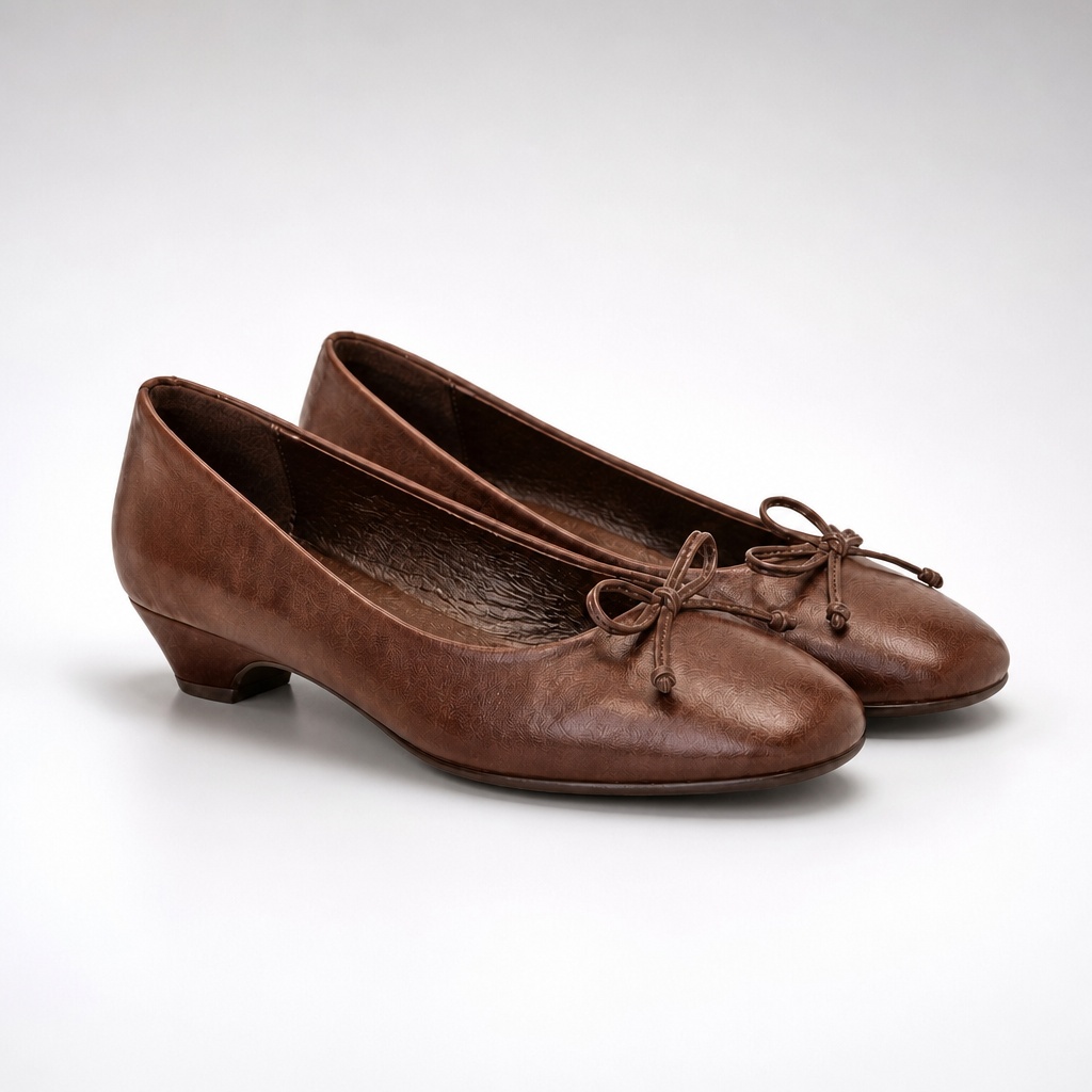 Brown low wedge dress flats