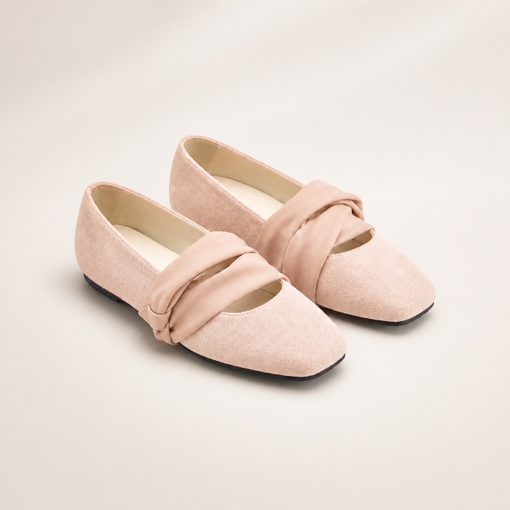 Rosa Mary Jane Schuhe mit eckiger Spitze