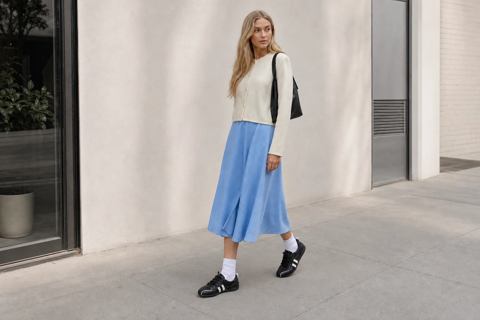 Ballerine stringate in un contesto casual