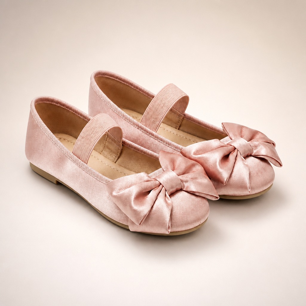 Roze Mary Jane ballerina's met strikdetail (kleurkeuze)