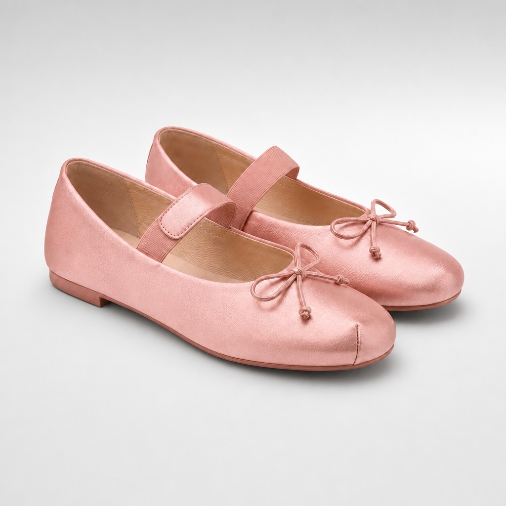Roze, gevoerde wandelschoenen met elastische band.
