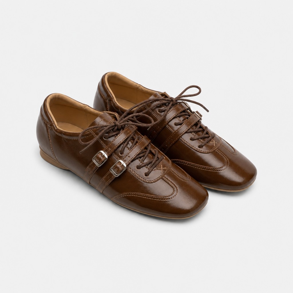 Bruine kleuroptie voor Oxford-flats met gelaagde bandjes