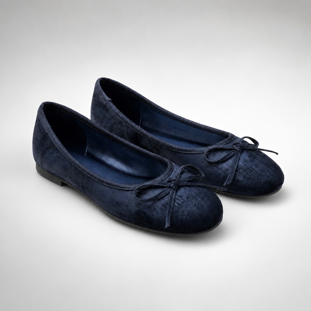 Zwarte ballerina's met ronde neus