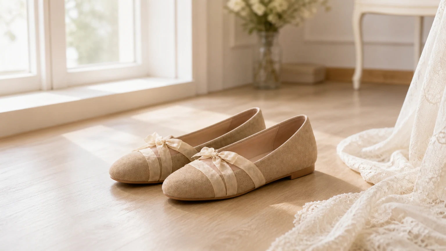 Ballerine con fiocco, dallo stile delicato e femminile.