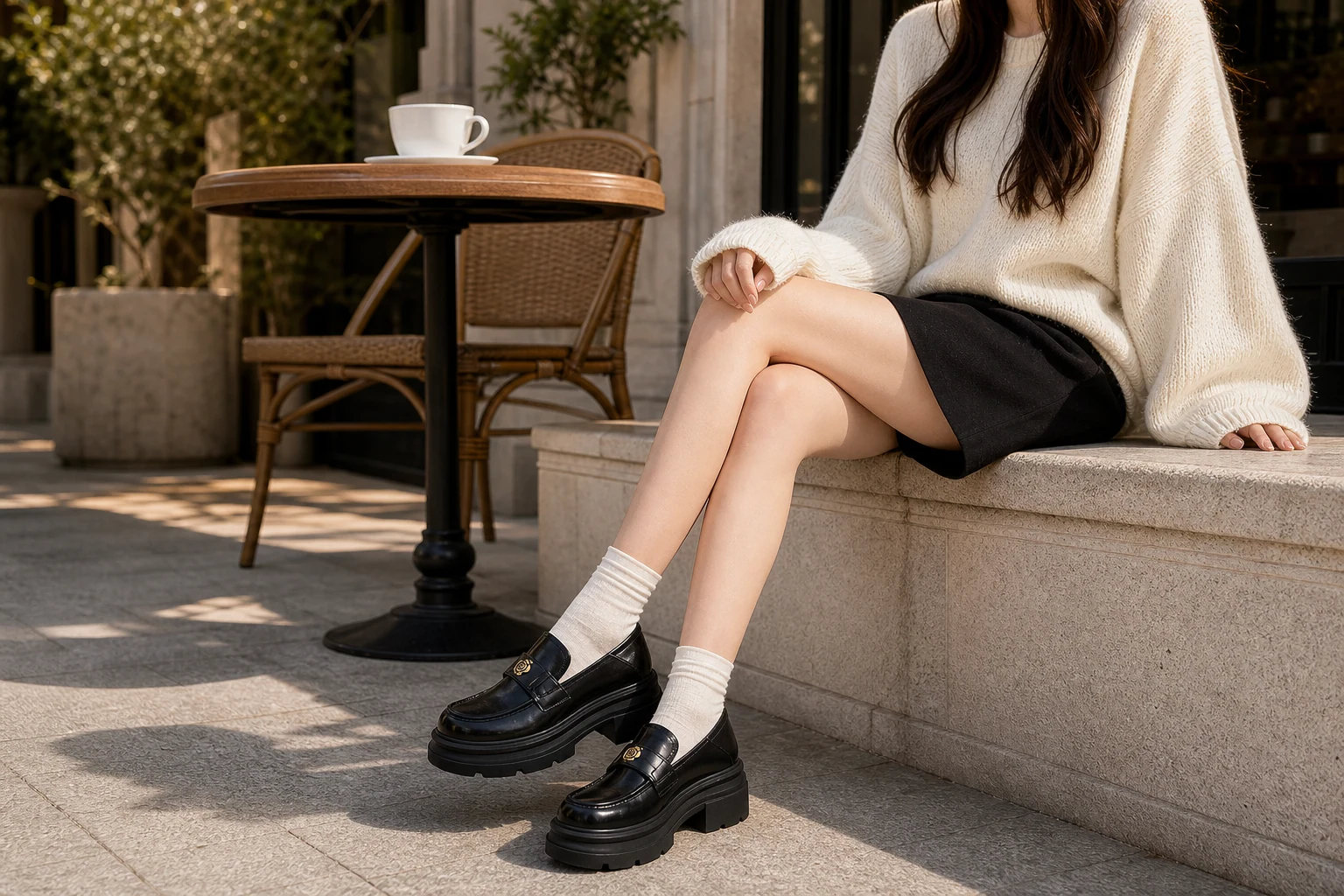 Mocassins à plateforme épaisse, style lifestyle.