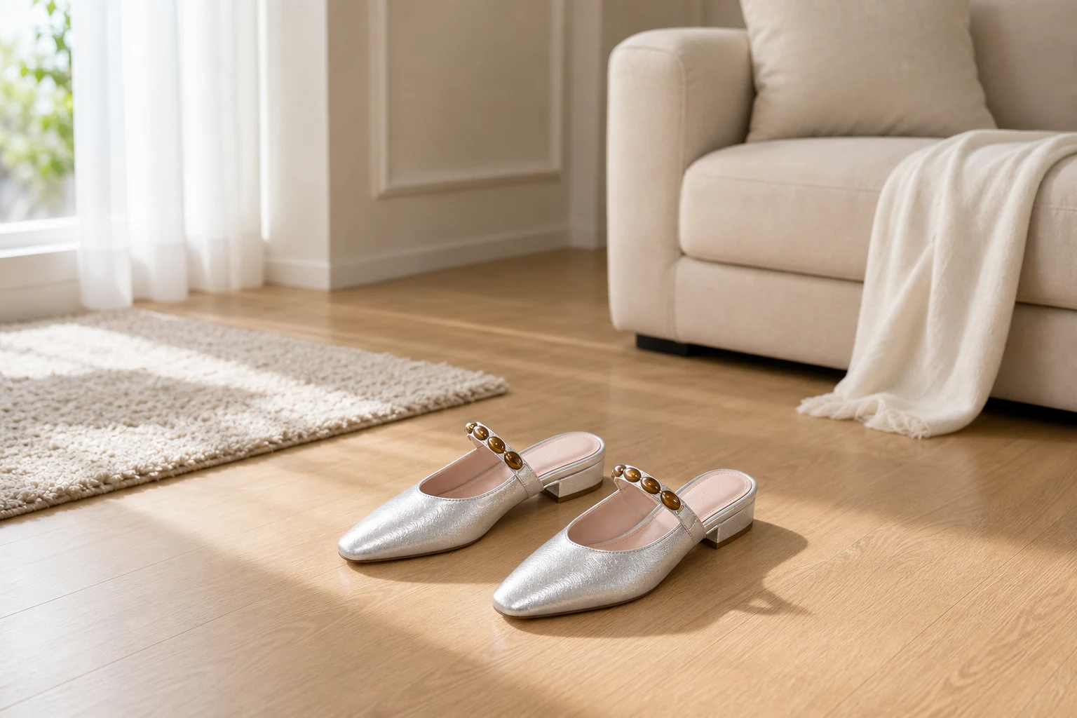 Lifestyle scene showing the shoes in a dressed casual setting