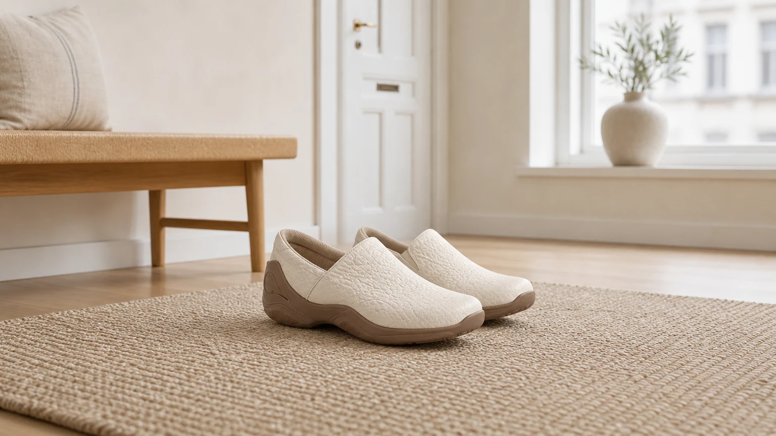 Minimaaliset rento tukevat slip-on kengät elämäntapaympäristössä