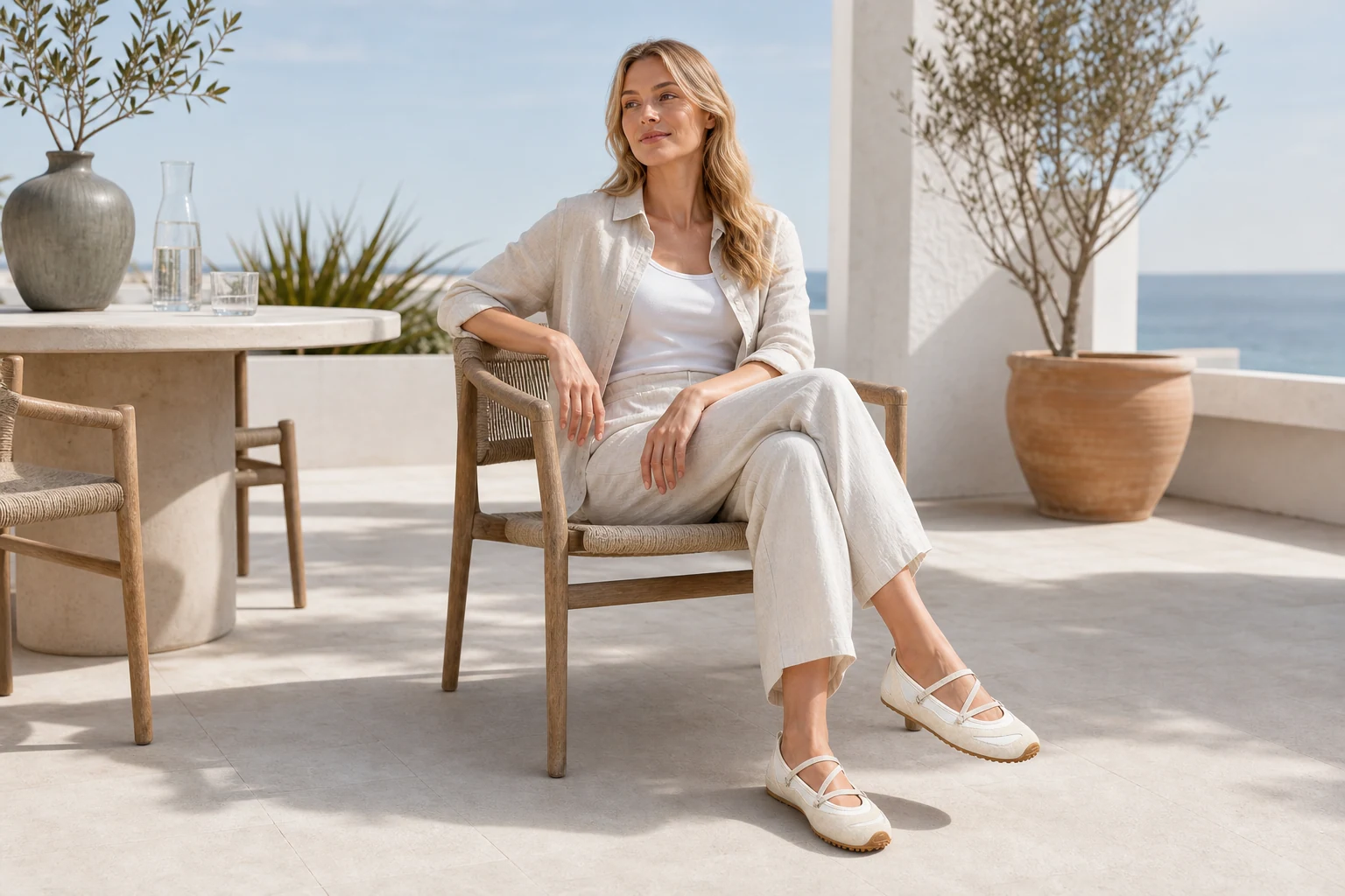 Ballerine con lacci in una scena di prodotti lifestyle