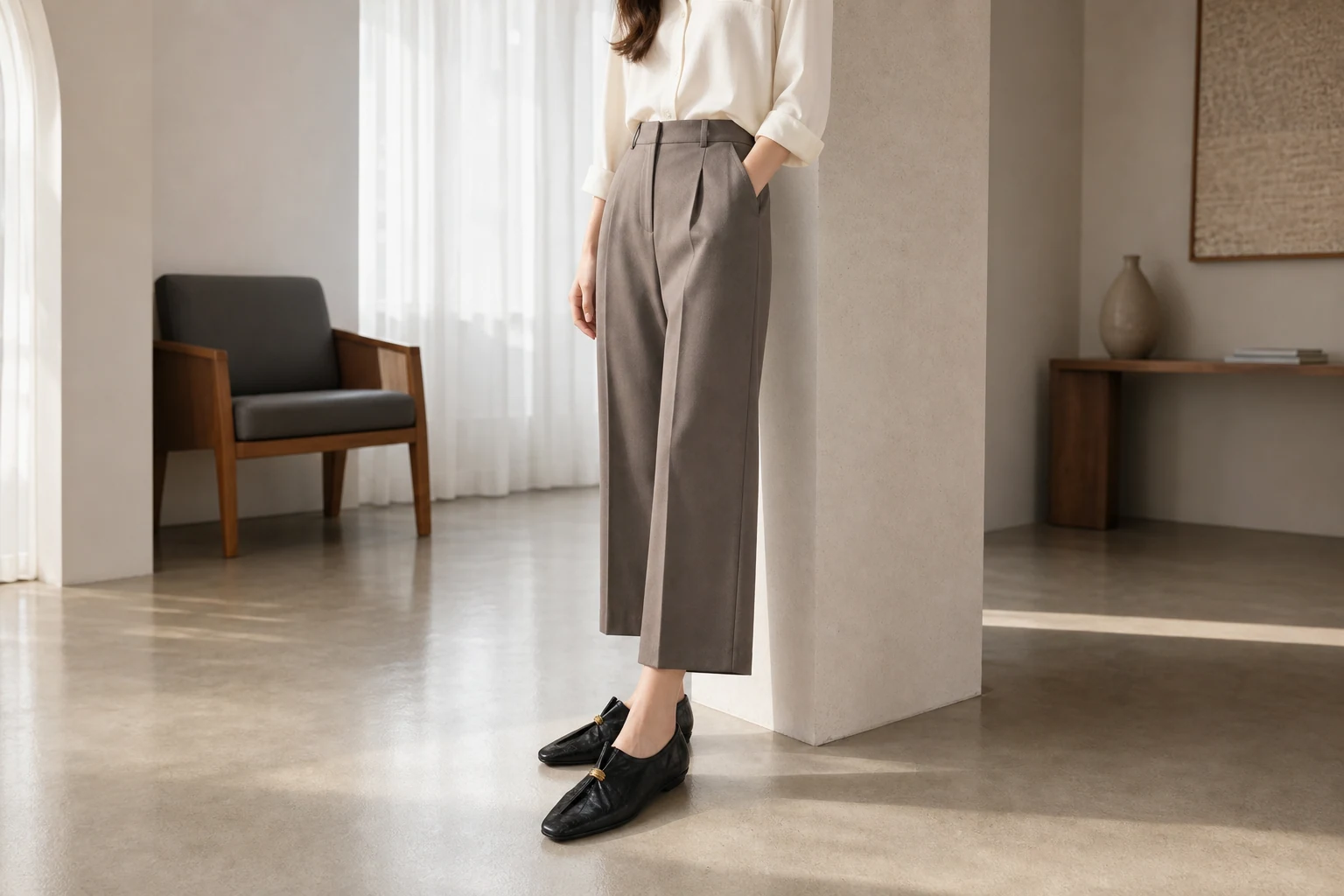 Lifestyle kohtaus, jossa näkyy retro-loafers kontekstissa