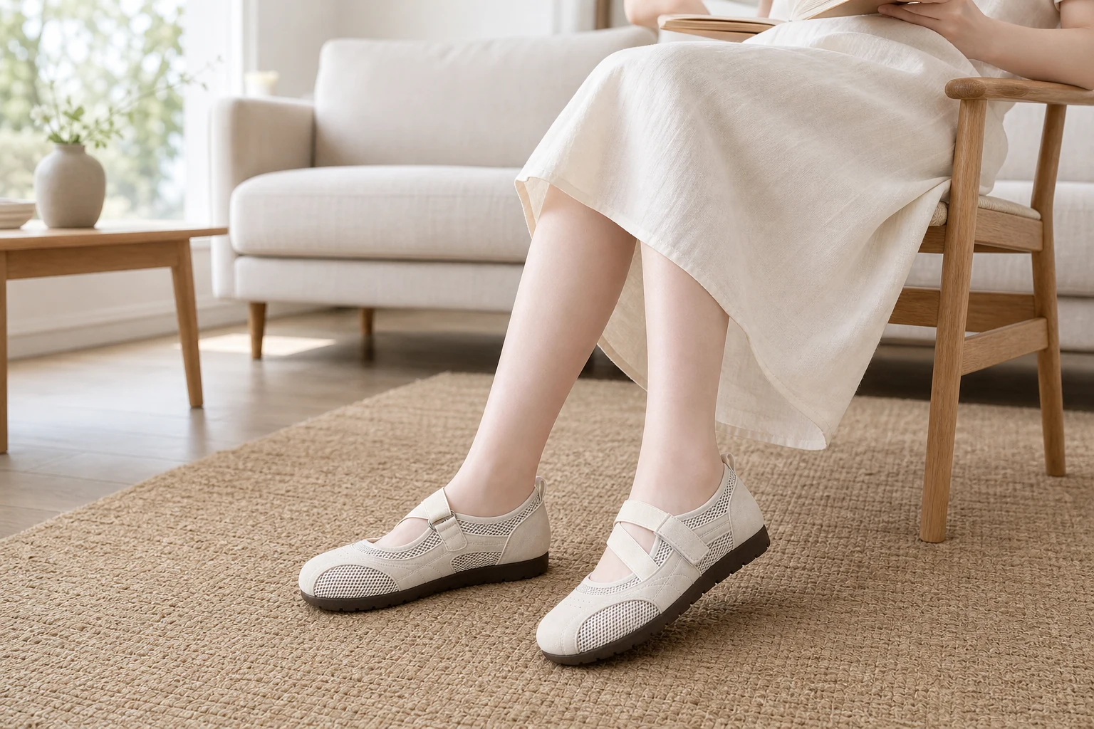 Een lifestyleproduct in context voor de Mary Jane-flats.