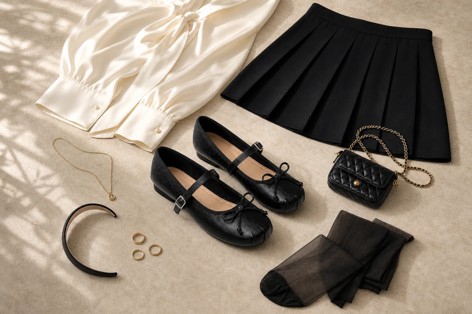 Ballet flats styled in a lifestyle scene