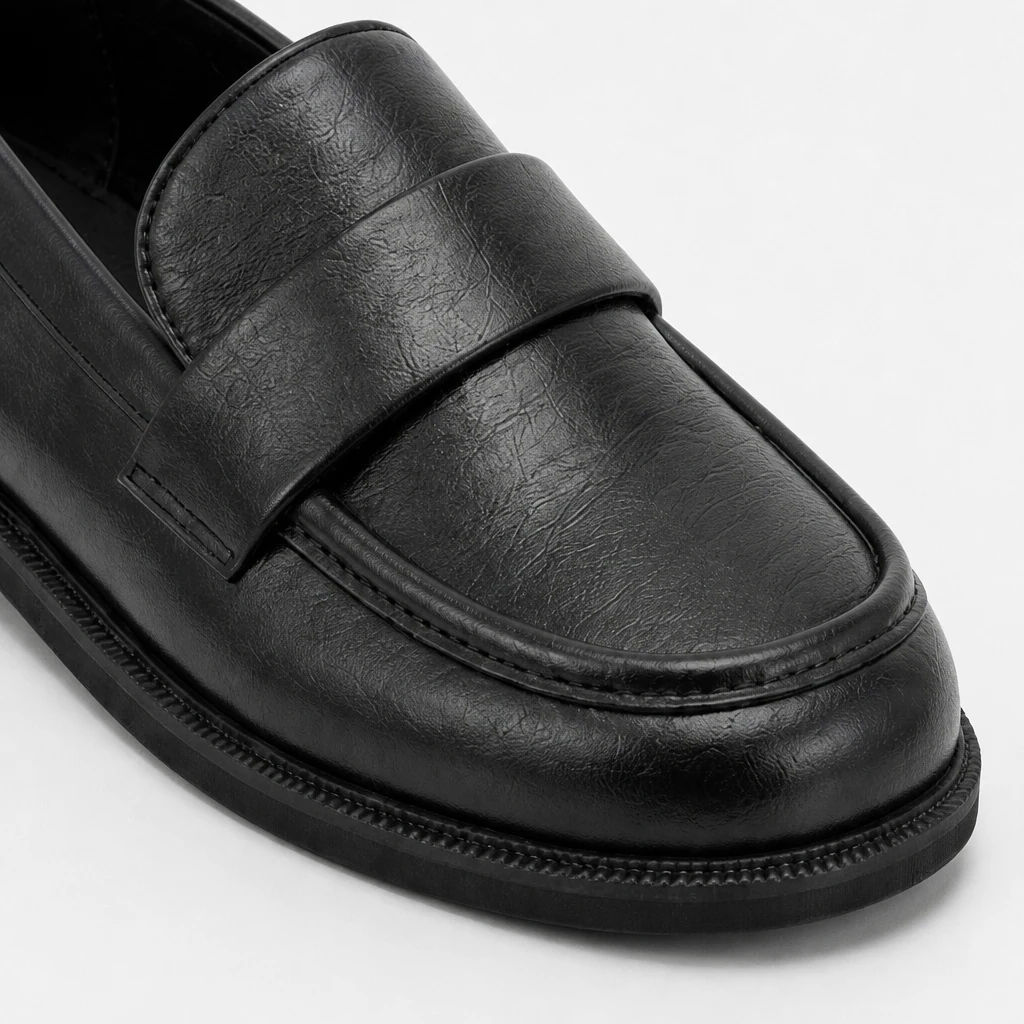 Gros plan sur les matériaux et les détails de construction des ballerines structurées
