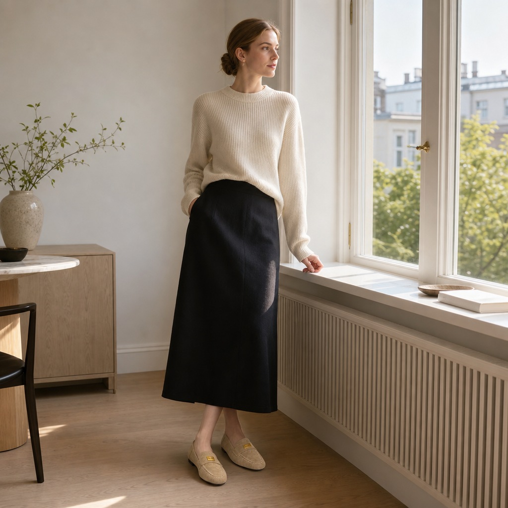 Aprikoosi penny loafers vaakasuuntainen elämäntapa kohtaus
