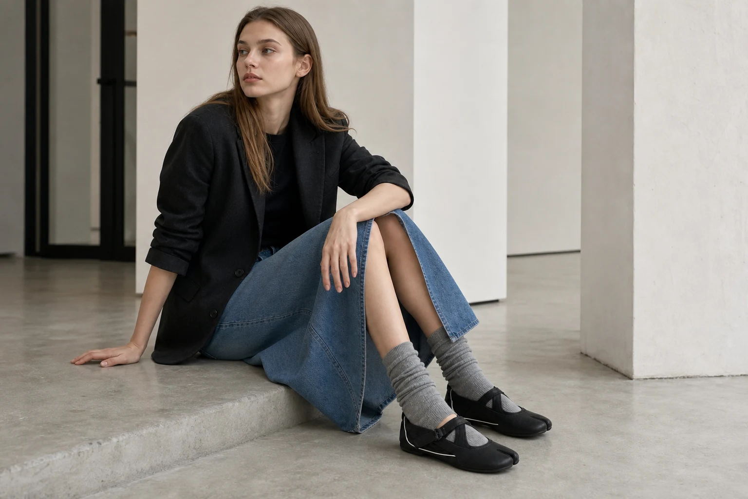 Le ballerine Mary Jane in una scena lifestyle che mette in risalto il prodotto nel suo contesto.