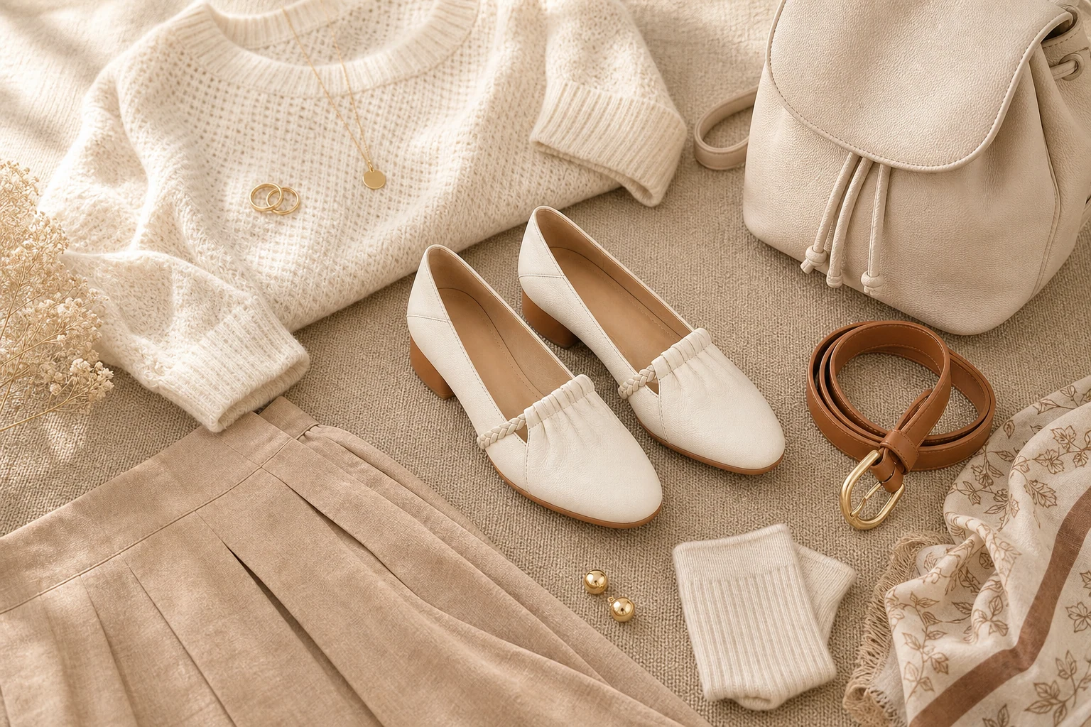 Everyday walking loafers styled in a lifestyle scene