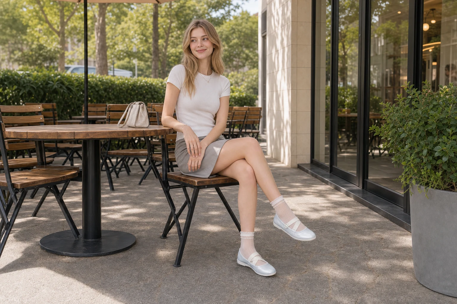 Mary Jane shoes in a lifestyle product scene