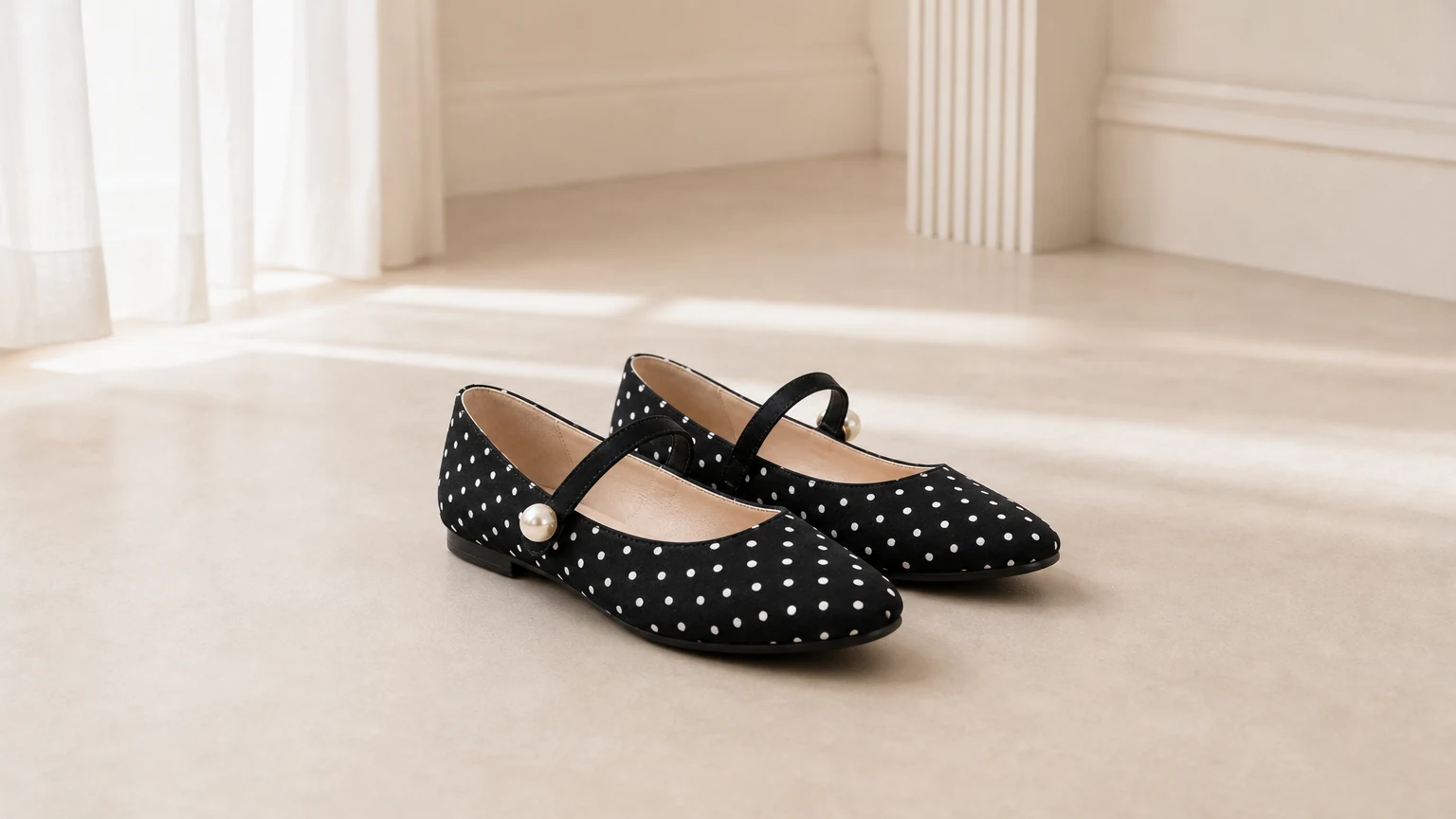 Ballerine Mary Jane a pois in uno stile di vita soft